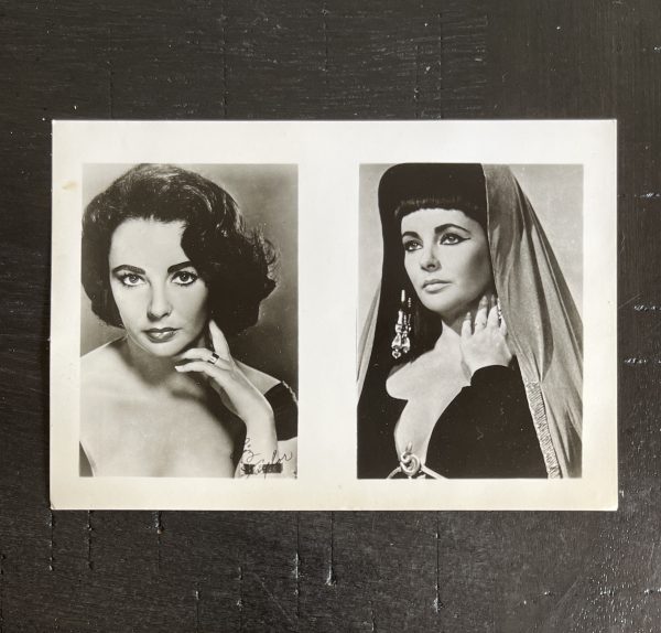 Elizabeth Taylor Sexy American Actress Model Cleopatra Pose Black & White Double Photo Picture Print 5x3 Wallet Size