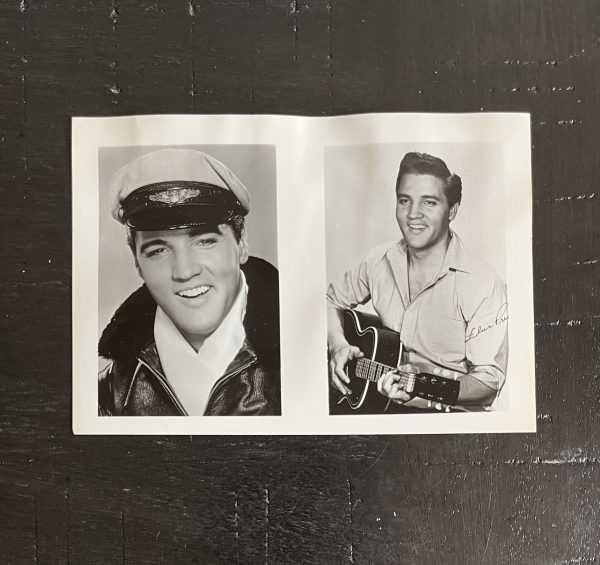 Elvis Presley Double Black & White Picture Photo Smile Wallet Size