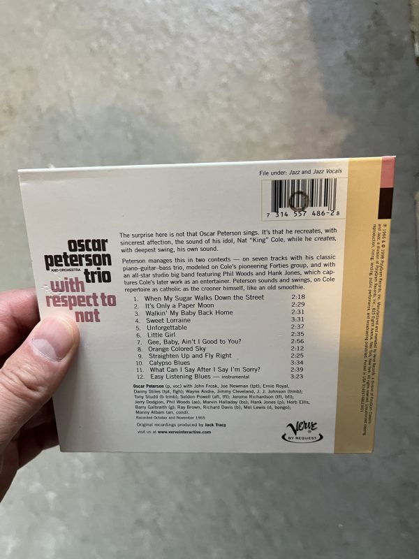 Oscar Peterson With Respect To Nat CD NO SCRATCHES!!! 314 557 486-2 - Image 2