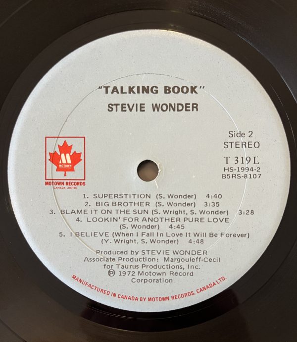 Stevie Wonder Talking Book Vinyl Record Album LP T 319L - Image 6