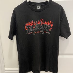 Thrasher Magazine Logo Empty Letter Black T Shirt Size L