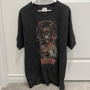 Slayer The Unholy Alliance Tour 200666 Adult Mens Black Faded Band T-Shirt Size XL