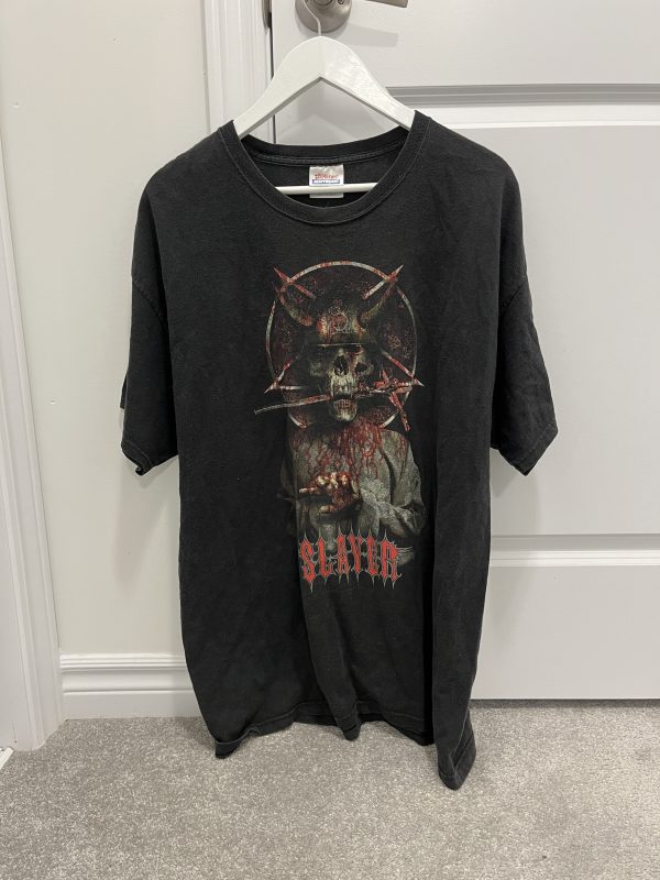 Slayer The Unholy Alliance Tour 200666 Adult Mens Black Faded Band T-Shirt Size XL
