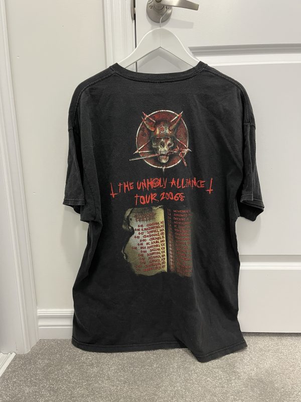 Slayer The Unholy Alliance Tour 200666 Adult Mens Black Faded Band T-Shirt Size XL - Image 3