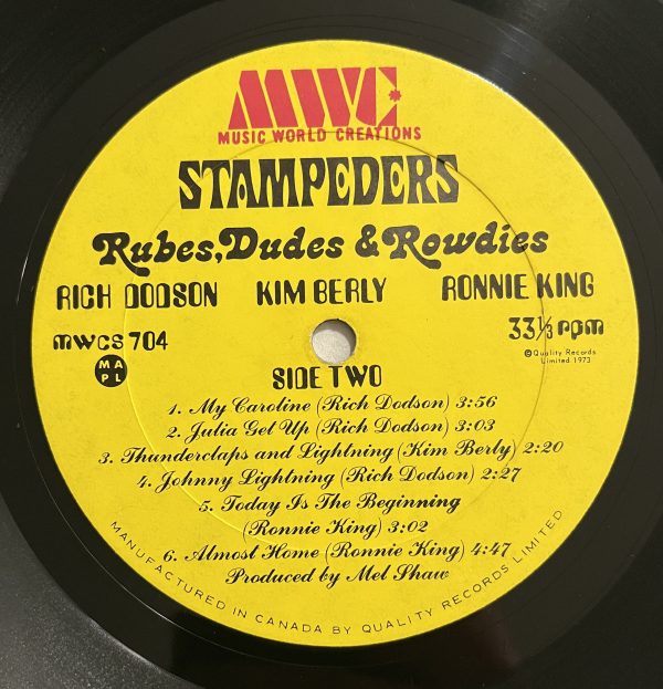 Stampeders Rubes Dudes & Rowdies Vinyl Record Album LP MWCS 704 - Image 4