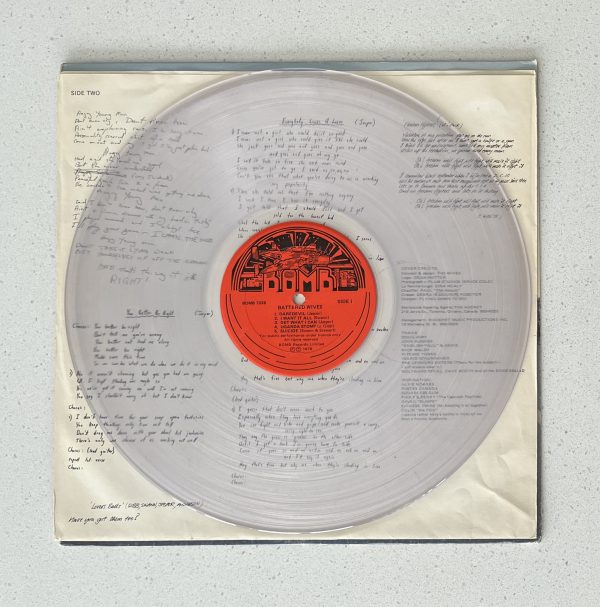 Battered Wives Self Titled Clear Color Translucent Punk Vinyl Album LP NO SCRATCHES!!! BOMB 7028