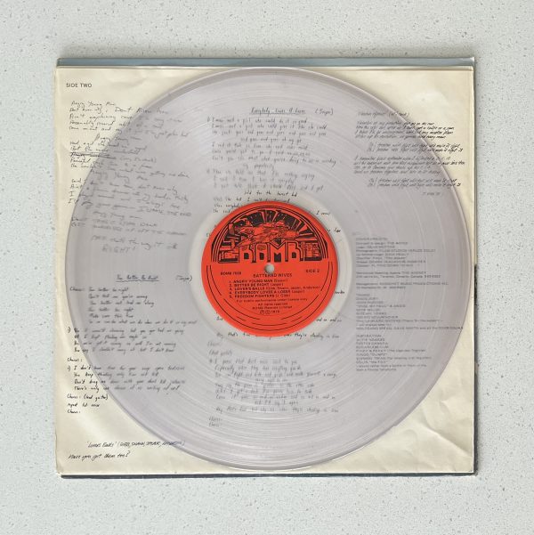 Battered Wives Self Titled Clear Color Translucent Punk Vinyl Album LP NO SCRATCHES!!! BOMB 7028 - Image 2