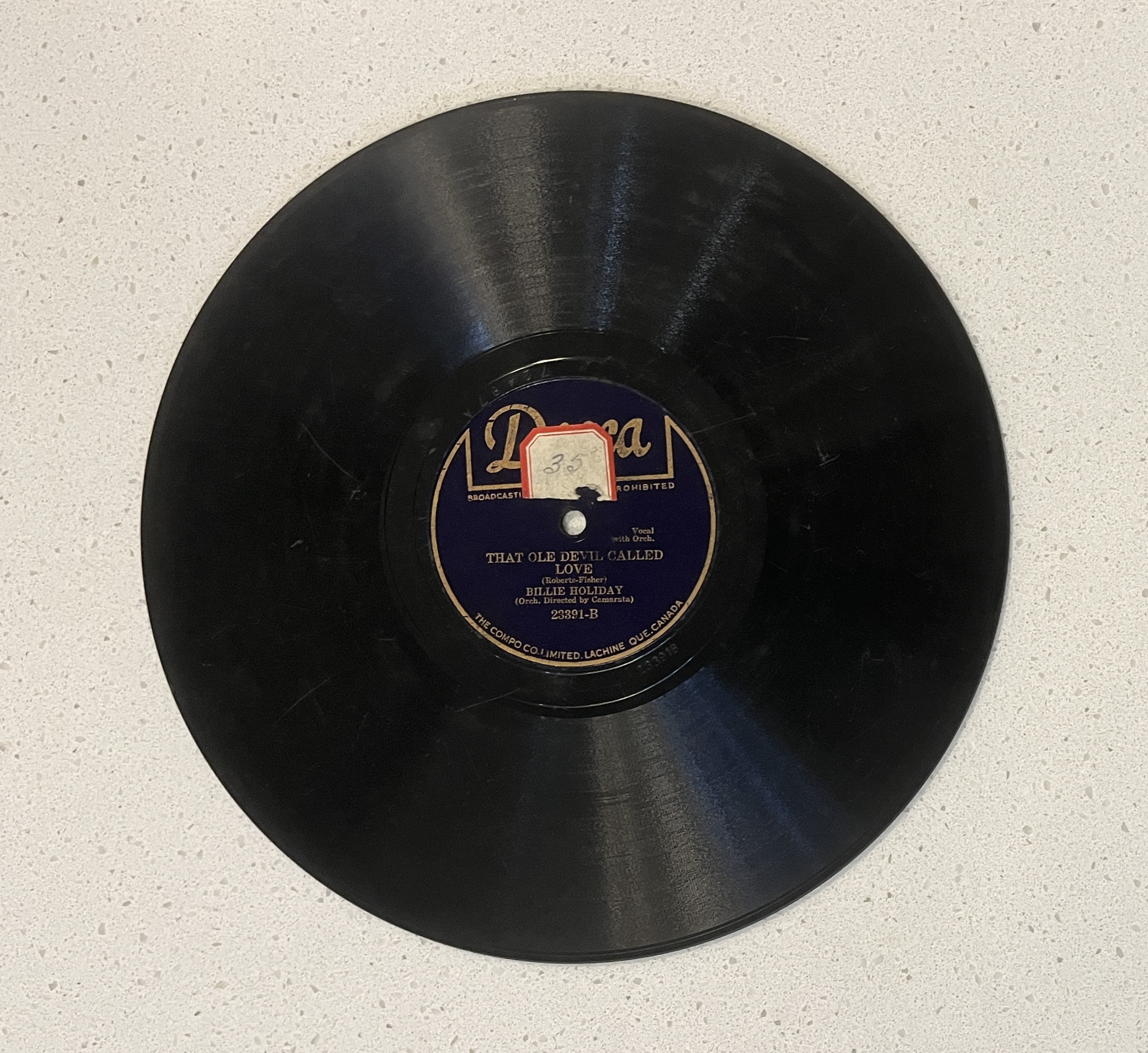 Billie Holiday Lover Man / That Ole Devil Called Love Jazz Shellac 78 RPM 23391 - Image 2