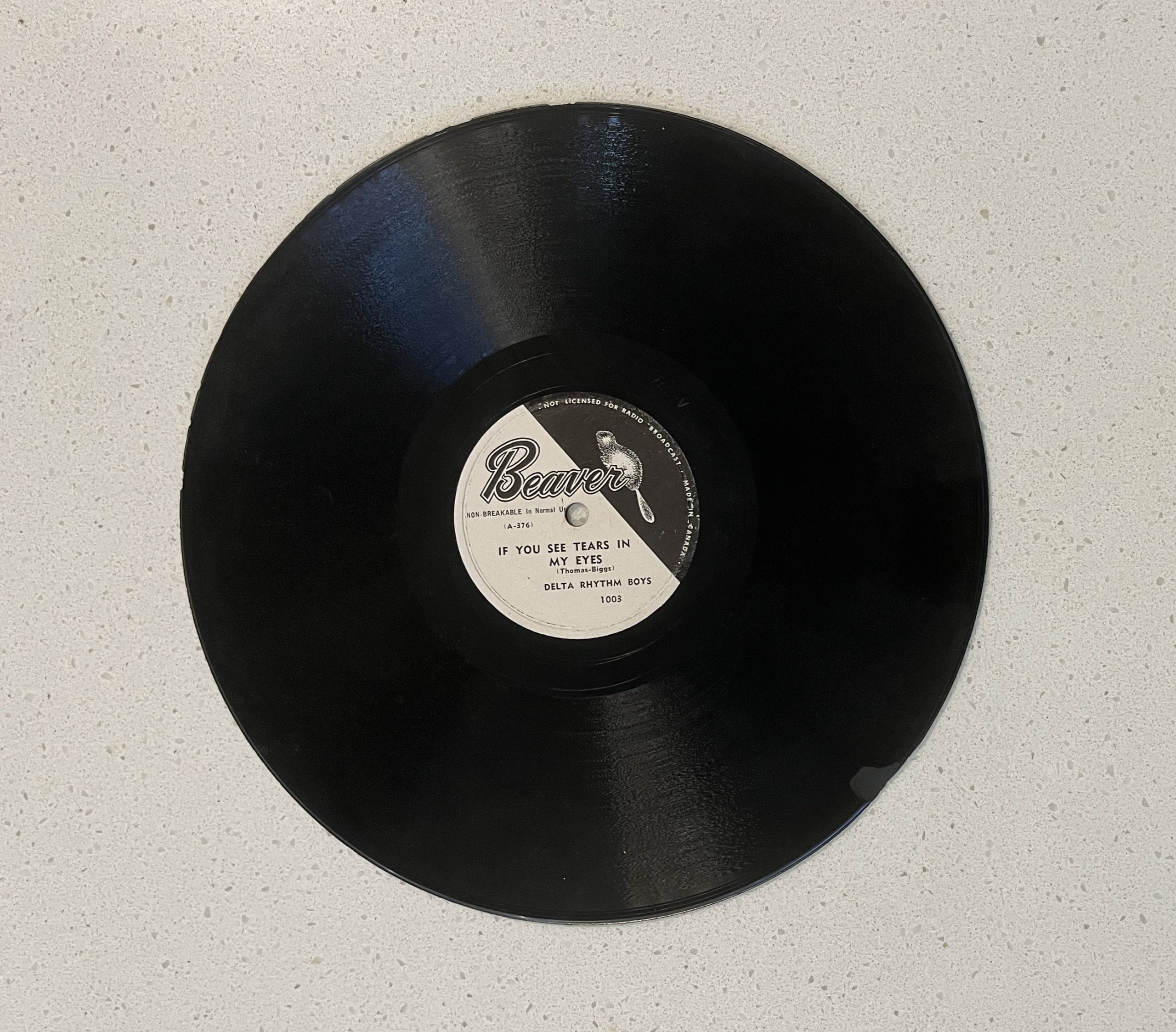 Delta Rhythm Boys Nobody Knows If You See Tears In My Eyes Doo Wop Shellac 78 RPM Beaver Canadian Label - Image 2