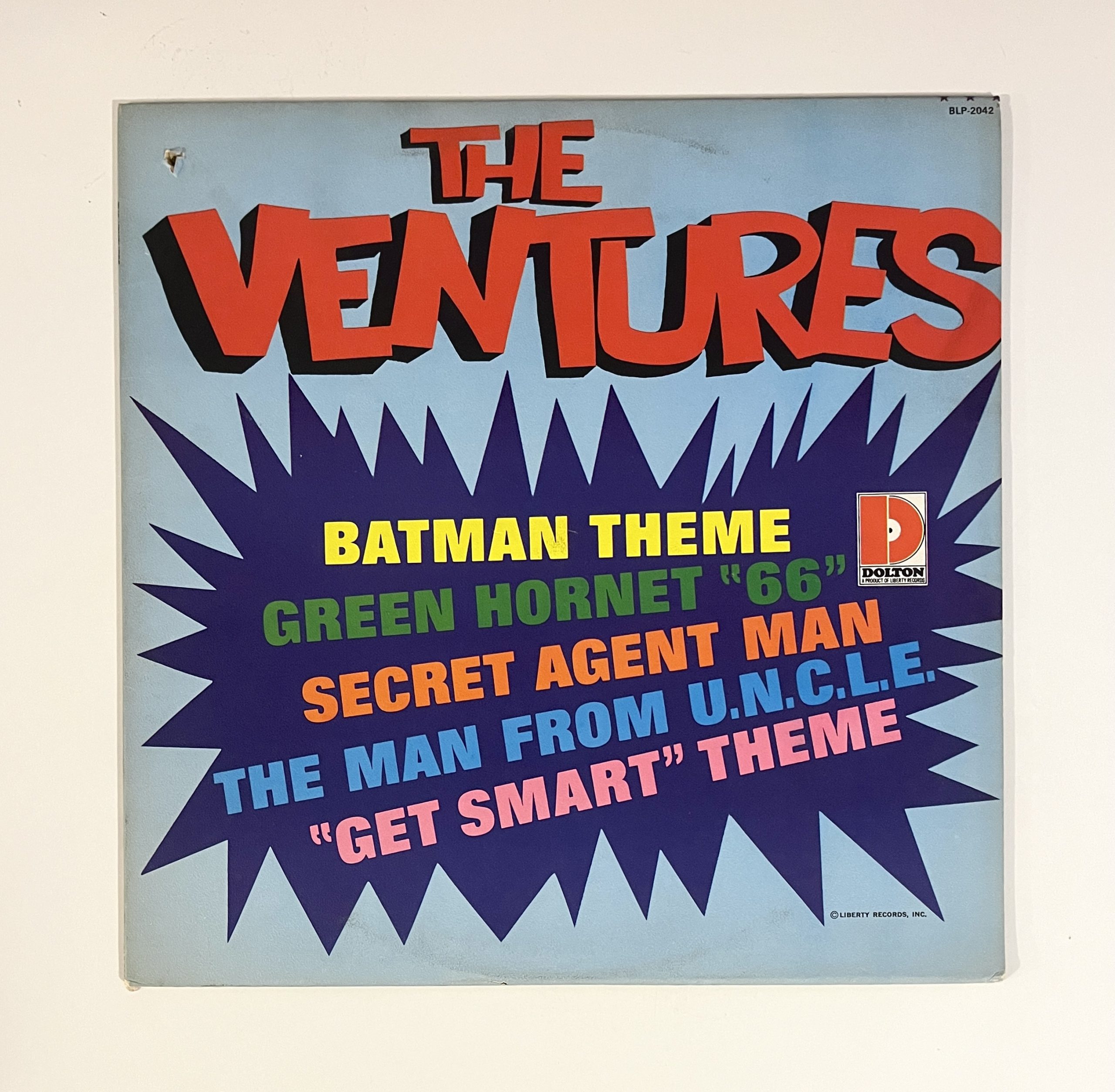 The Ventures Self Titled Batman Theme / Green Hornet 66 / Secret Agent Man / Get Smart / Man From U.N.C.L.E. Vinyl Record Album Canada Mono LP BLP 2042