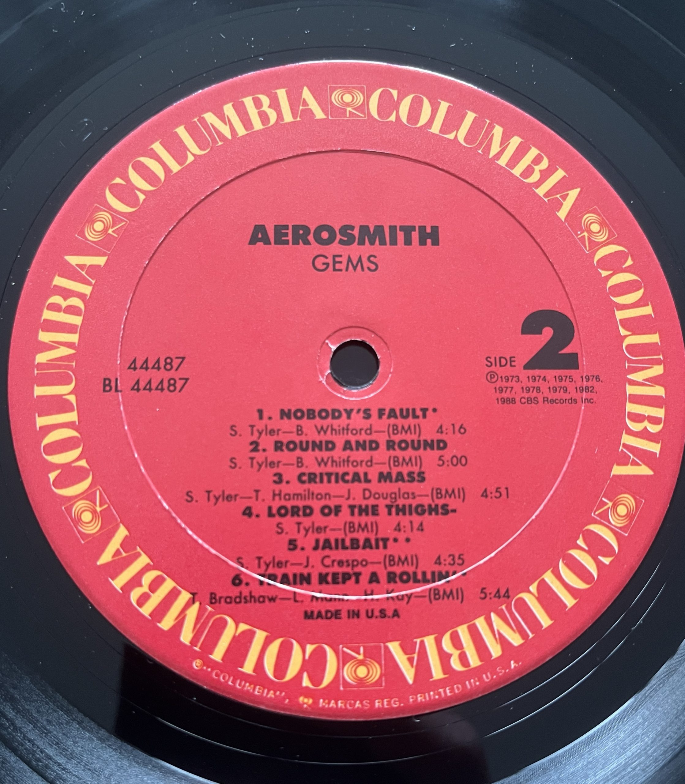 Aerosmith Gems Vinyl Record Album LP OIS ERROR PRESSING!!! FC 44487 - Image 3