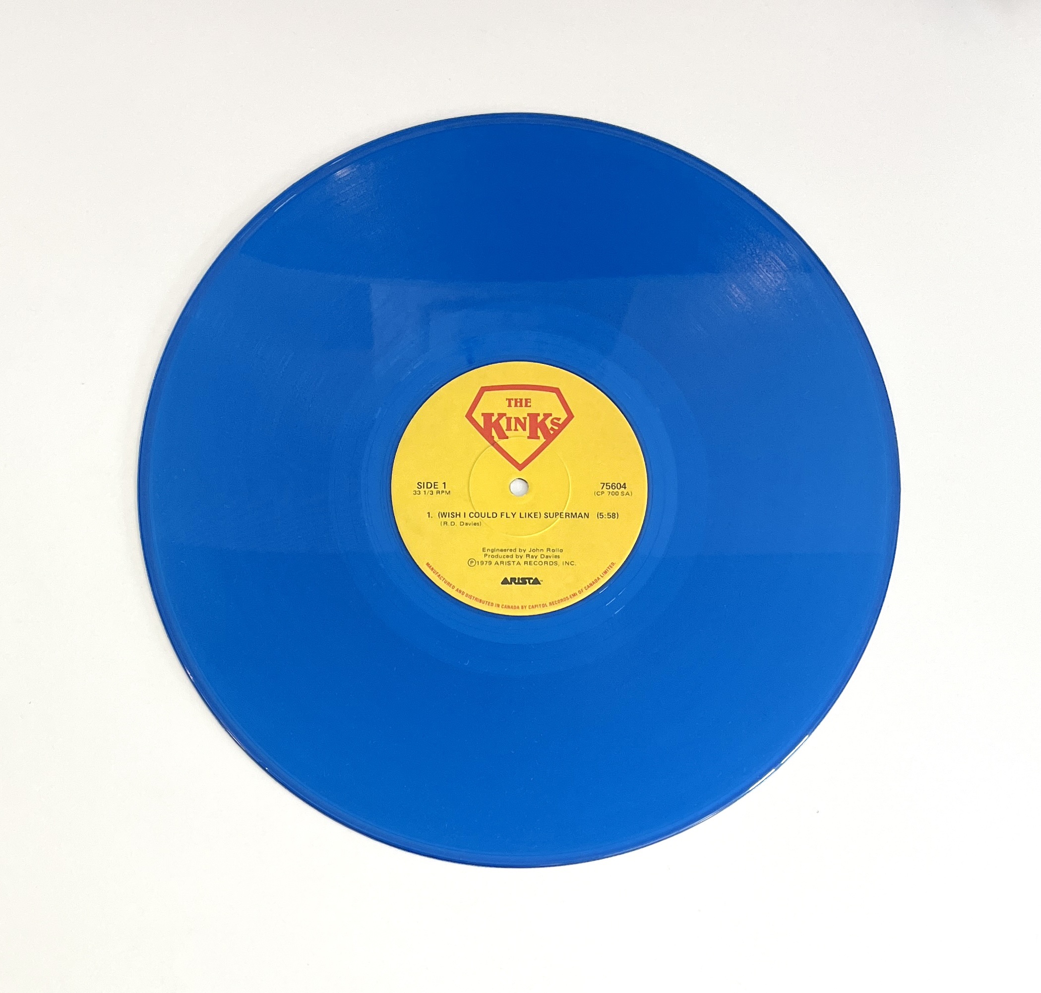 The Kinks Wish I Could Fly Like Superman / Low Budget Blue Colour Vinyl 12" Maxi Single NO SCRATCHES!!! 75604 - Image 2