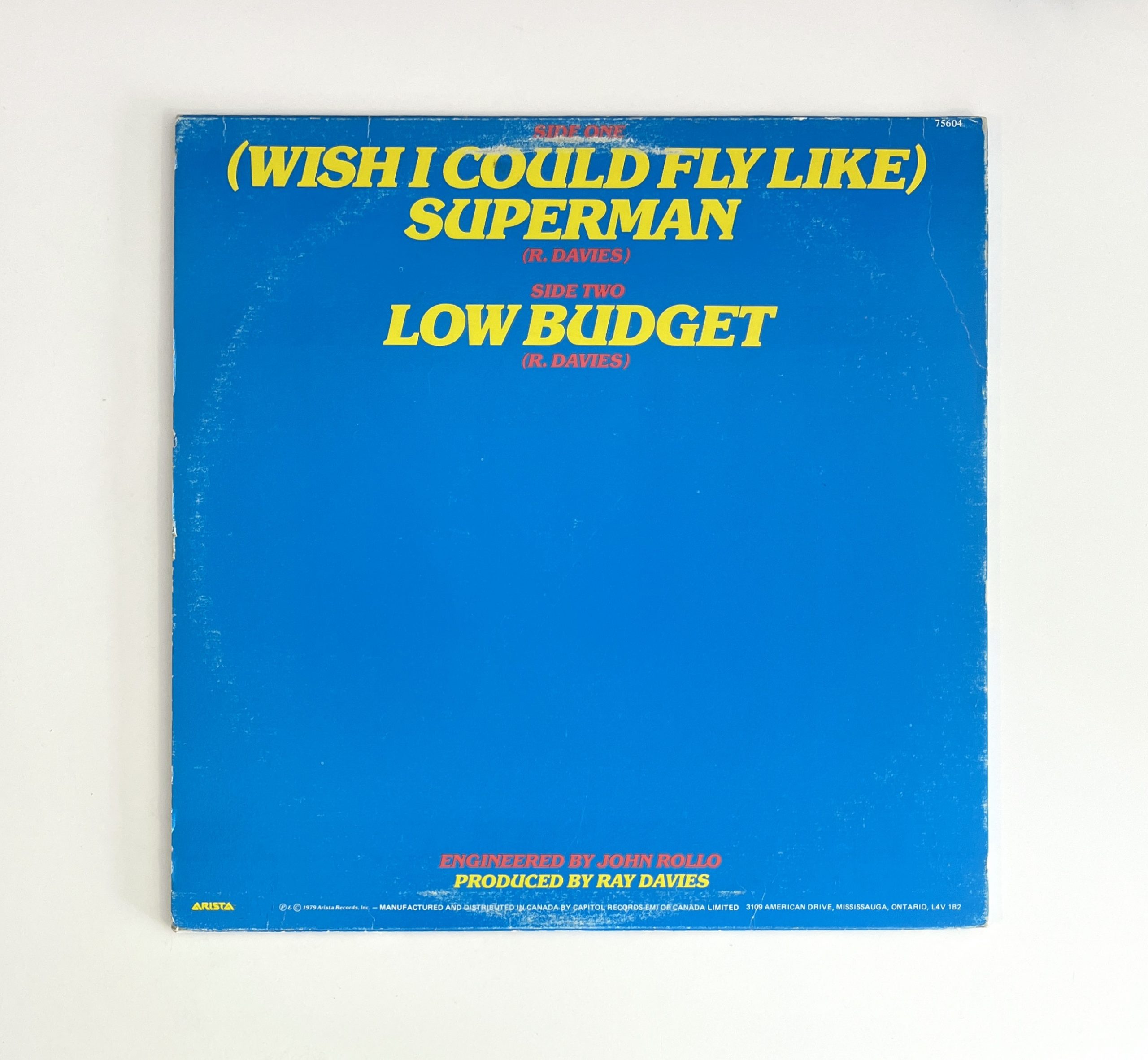 The Kinks Wish I Could Fly Like Superman / Low Budget Blue Colour Vinyl 12" Maxi Single NO SCRATCHES!!! 75604 - Image 4