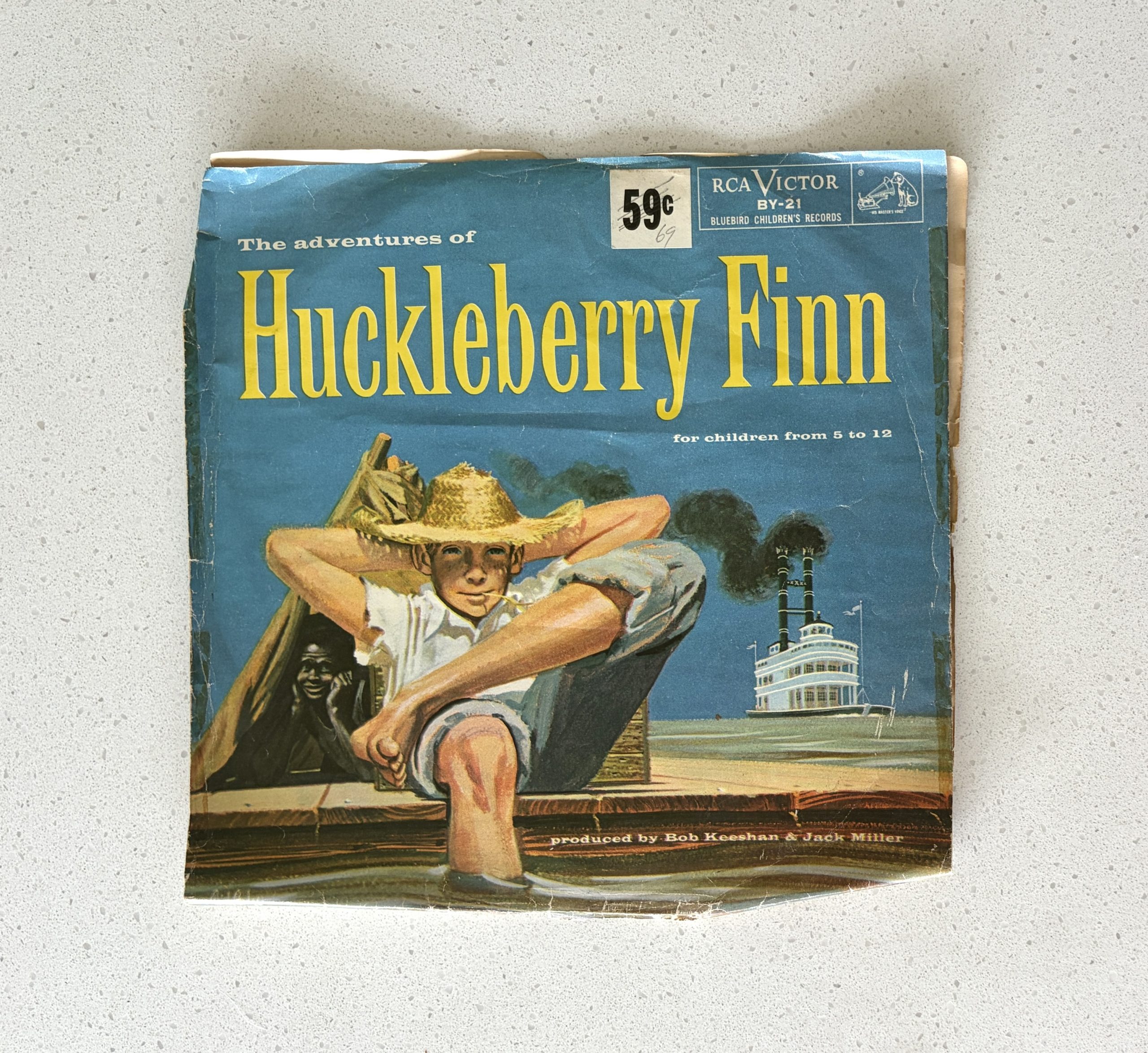 The Adventures of Huckleberry Finn Disney Keeshan & Miller Canada Press Shellac 78 RPM VG/G+ (BY-21)