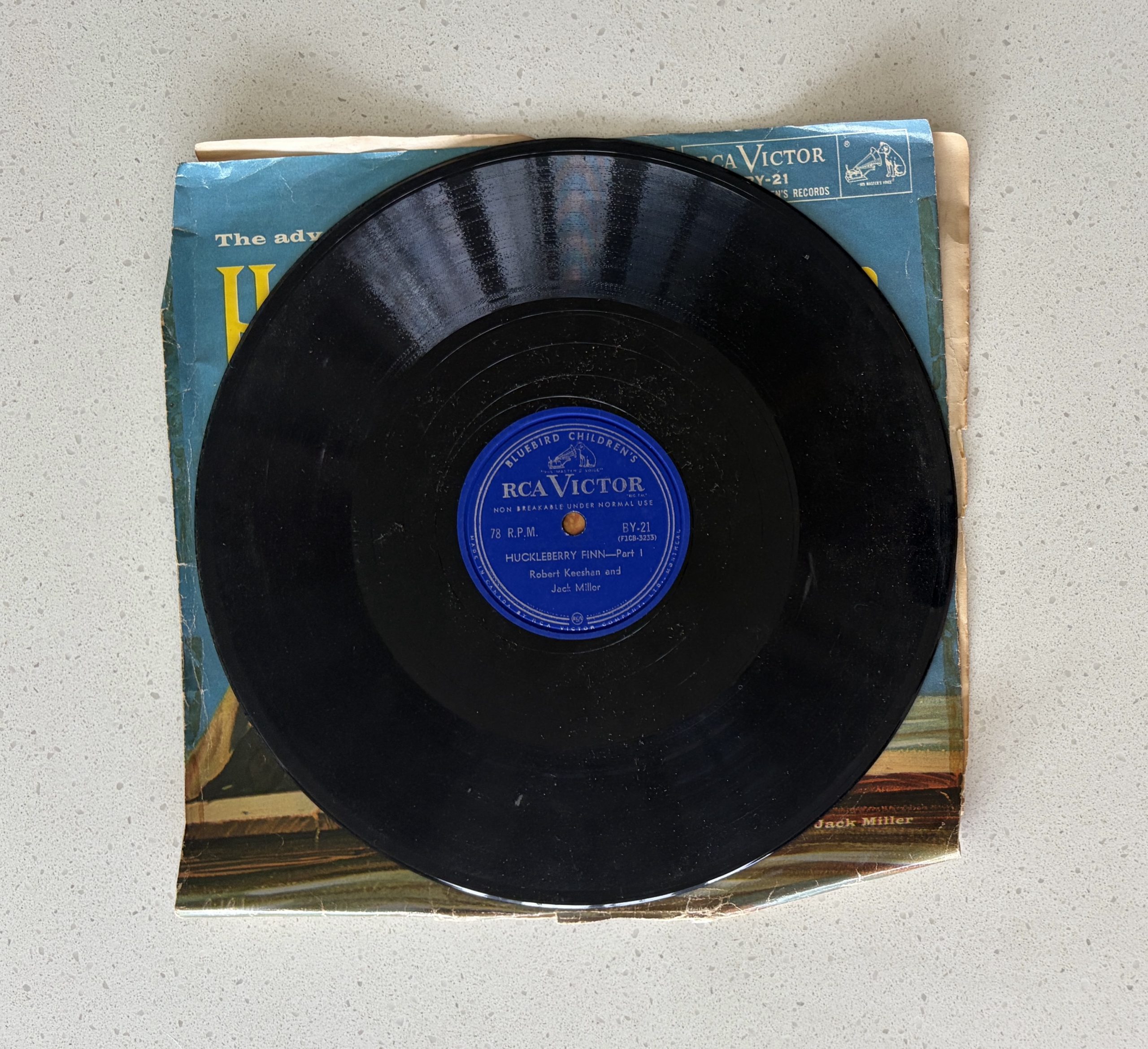 The Adventures of Huckleberry Finn Disney Keeshan & Miller Canada Press Shellac 78 RPM VG/G+ (BY-21) - Image 2