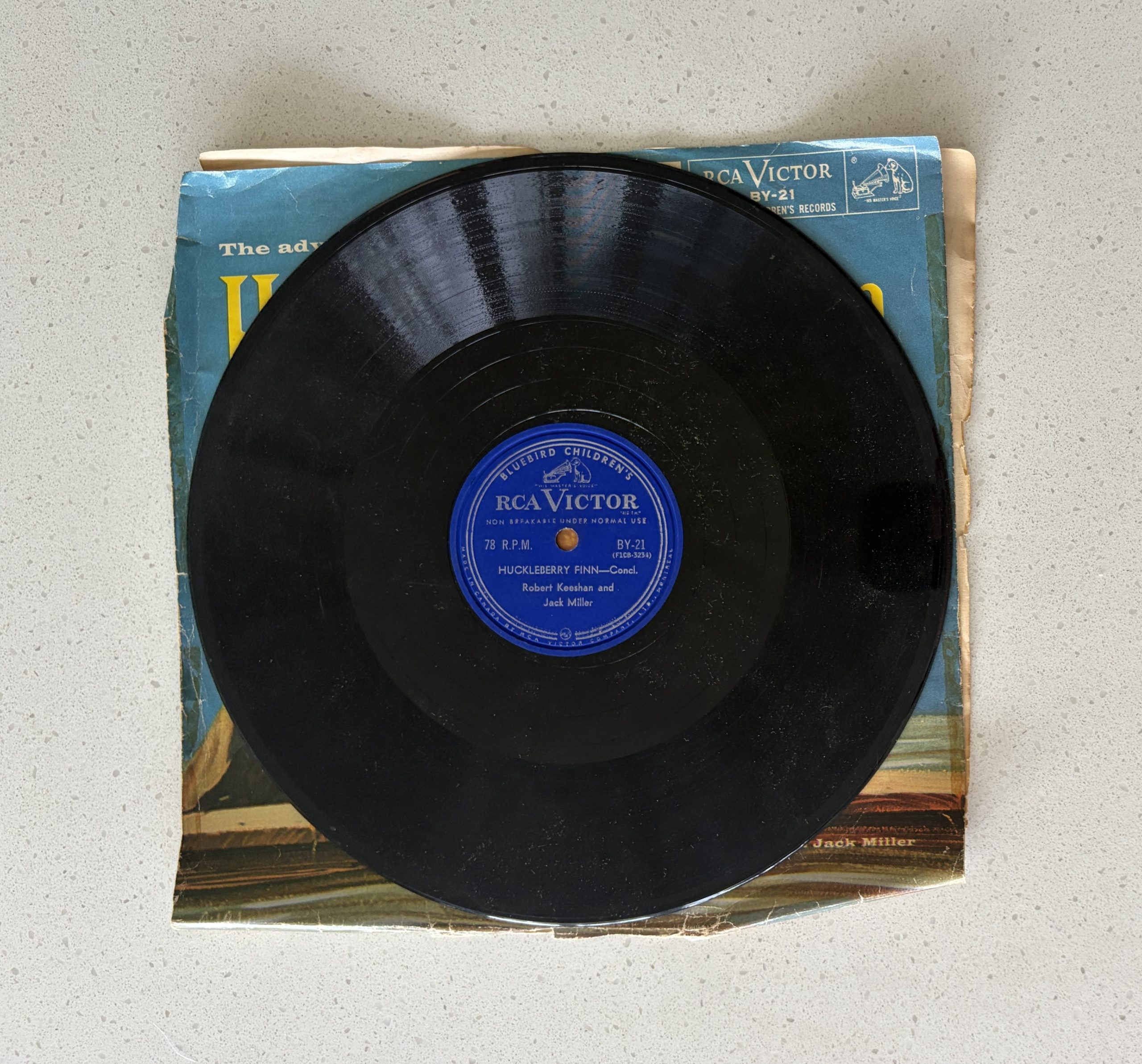 The Adventures of Huckleberry Finn Disney Keeshan & Miller Canada Press Shellac 78 RPM VG/G+ (BY-21) - Image 3