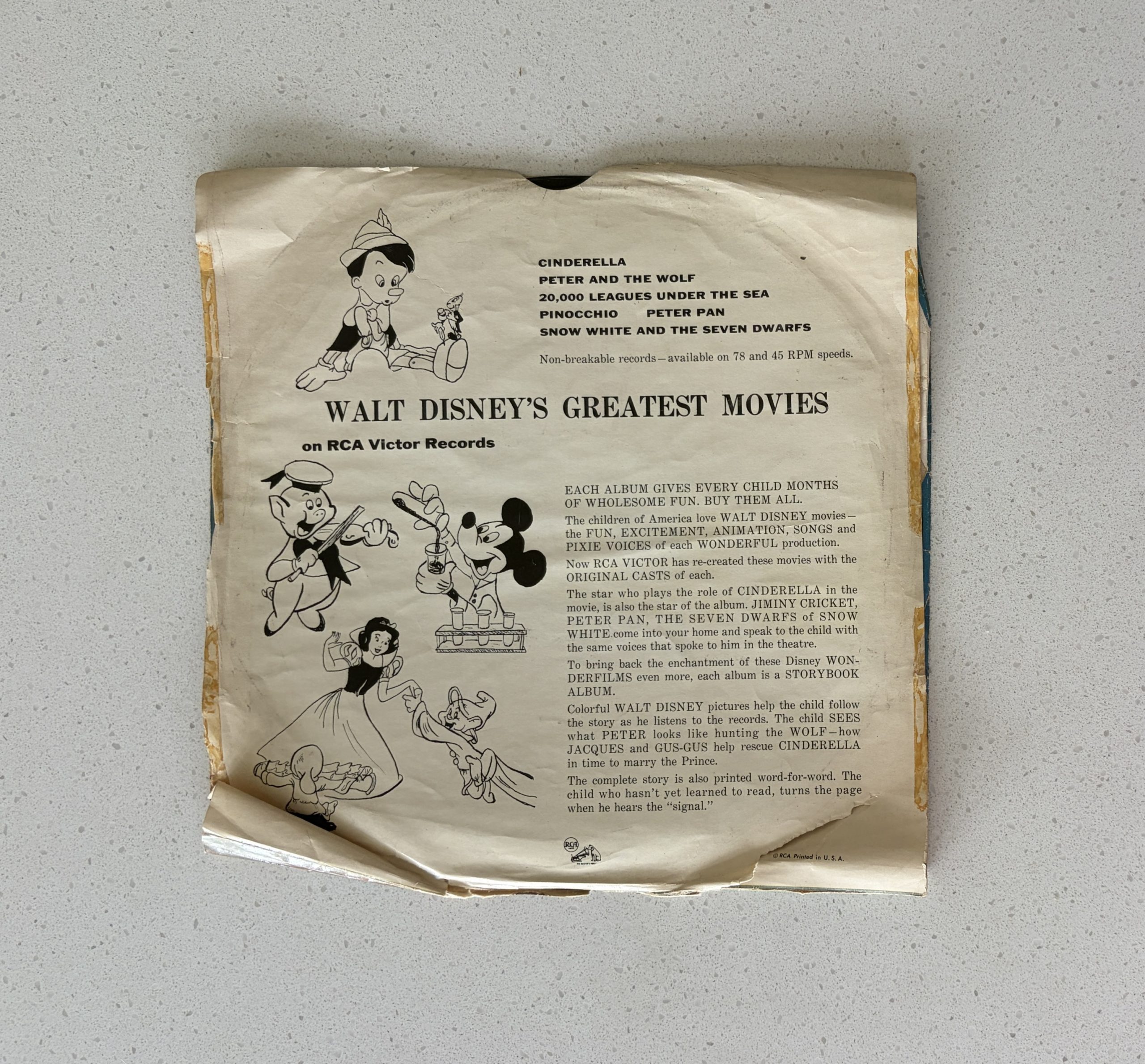 The Adventures of Huckleberry Finn Disney Keeshan & Miller Canada Press Shellac 78 RPM VG/G+ (BY-21) - Image 4