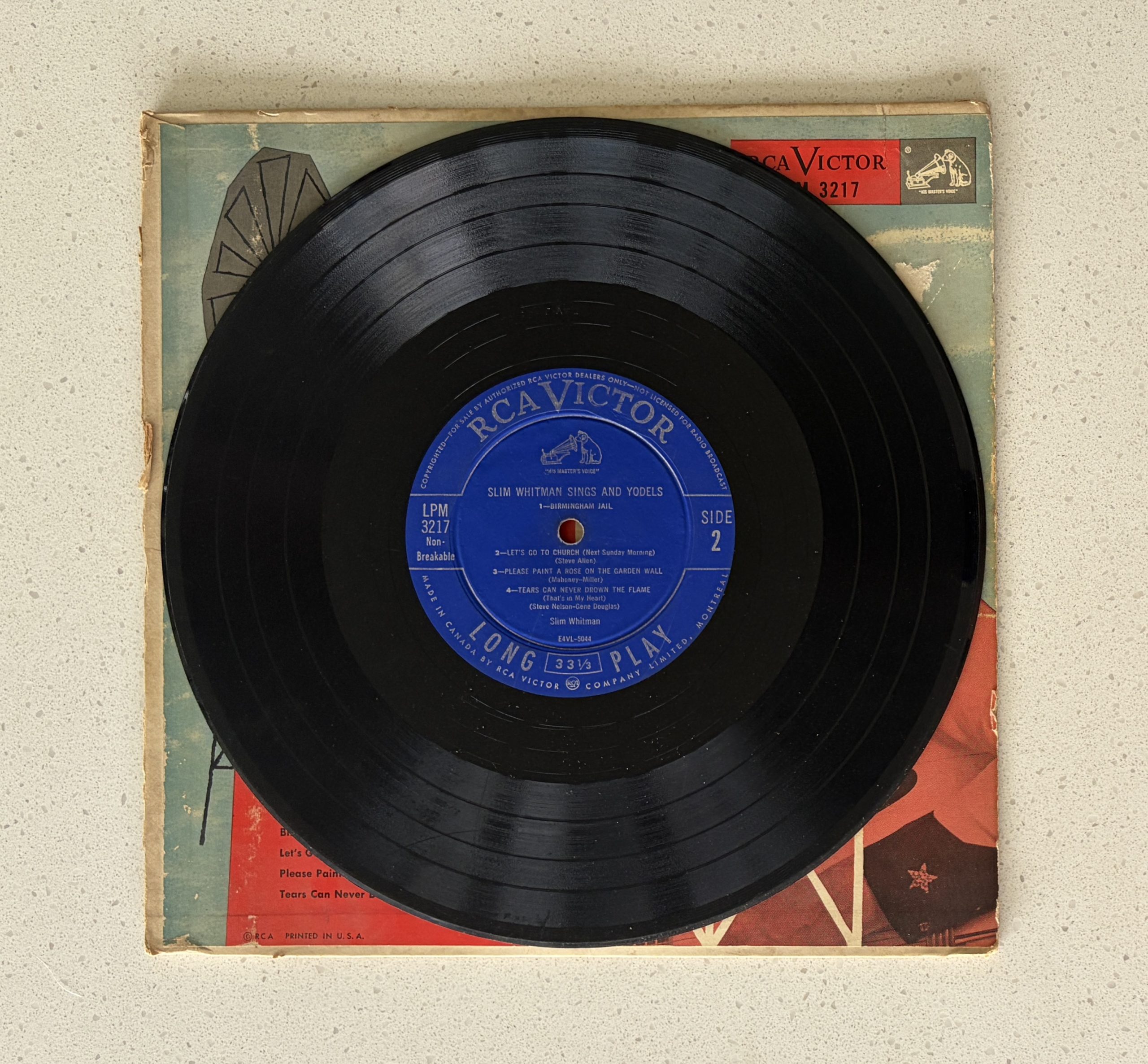 Slim Whitman Sings And Yodels Vinyl 10" VG/G+ (LPM 3217) - Image 3
